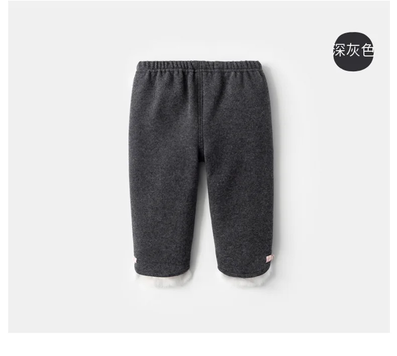 Girls Autumn And Winter plus Velvet Trousers New Style 0-1-Year-Old Infant Korean-style Casual Pants CHILDREN'S Autumn Oute