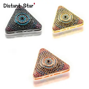 

0.9*0.9in Triangle High Quality Diy Jewelry Bracelet Necklace Making Handmade Accessories Brass Zircon Bracelet Connector Round