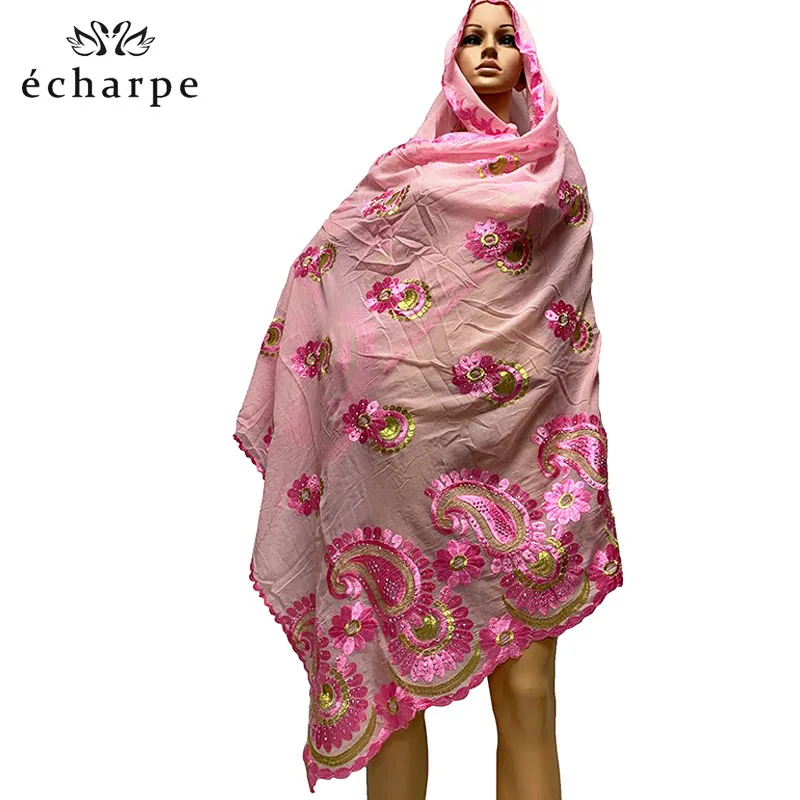 Африканский женский шарф из хлопка, мусульманский женский хиджаб, шарфы большого размера, хлопковый шарф для шали, шали - Цвет: Color 12