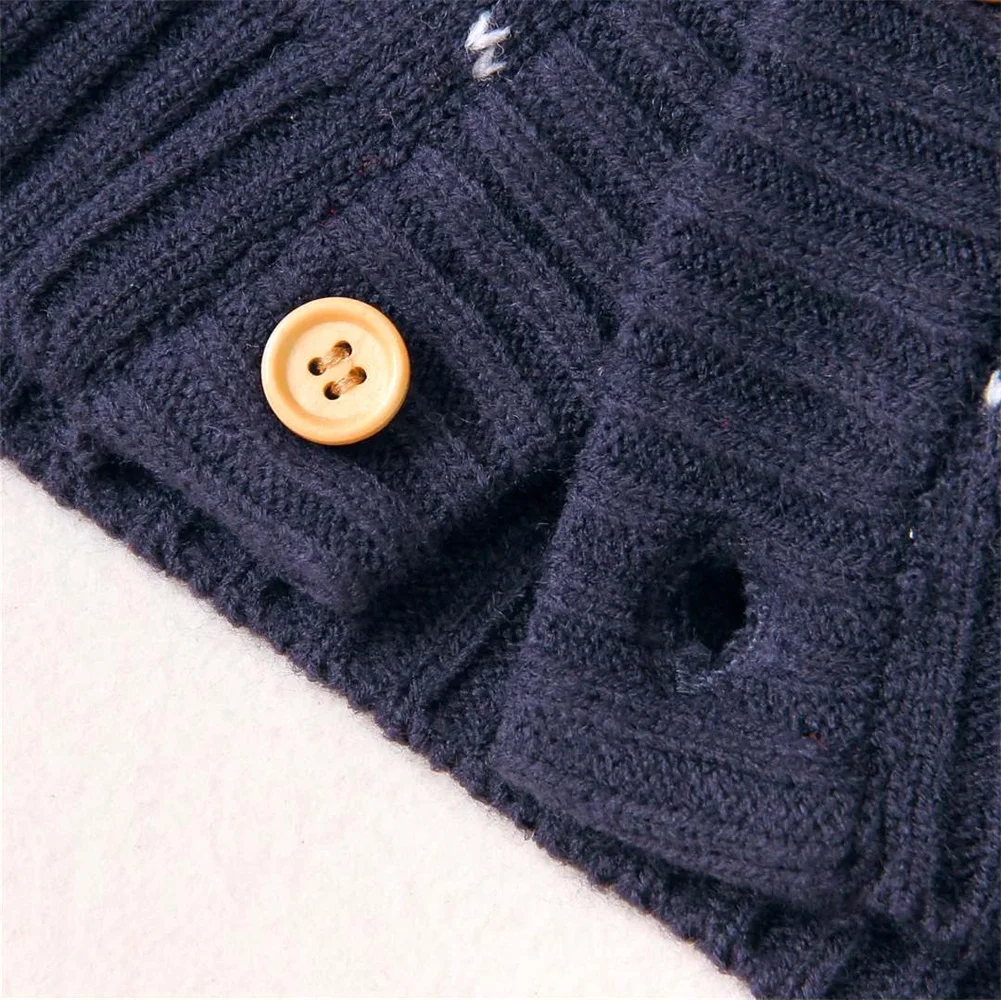 Одежда для новорожденных мальчиков и девочек рождественское вязаное пальто с длинными рукавами, куртка, кардиган, Рождество