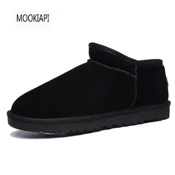 

The latest genuine sheepskin in 2019, 100% natural wool men's snow boots, short men's shoes, 4 colors, free delivery