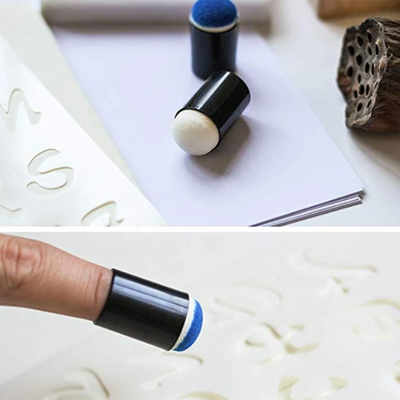 50Pcs Finger Sponge Dauber Painting Ink Pad Stamping Brush Craft Case Art Tools with Box Office School Drawing DIY Craft