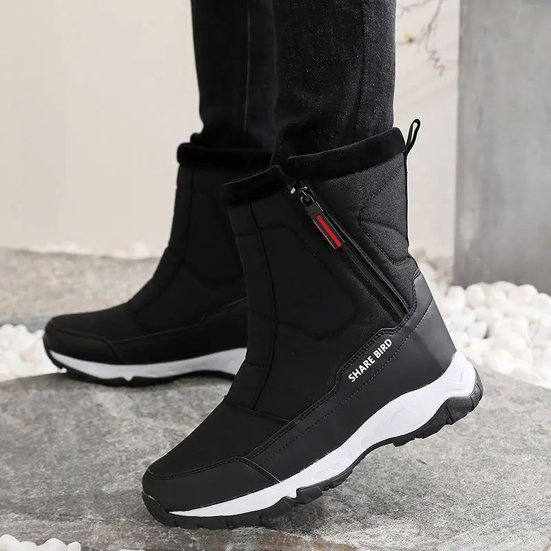

Winter Outdoor Anti-ski Boots Thickened Men's Casual Plus Velvet Hiking Boots Thickened Snow Ski Boots
