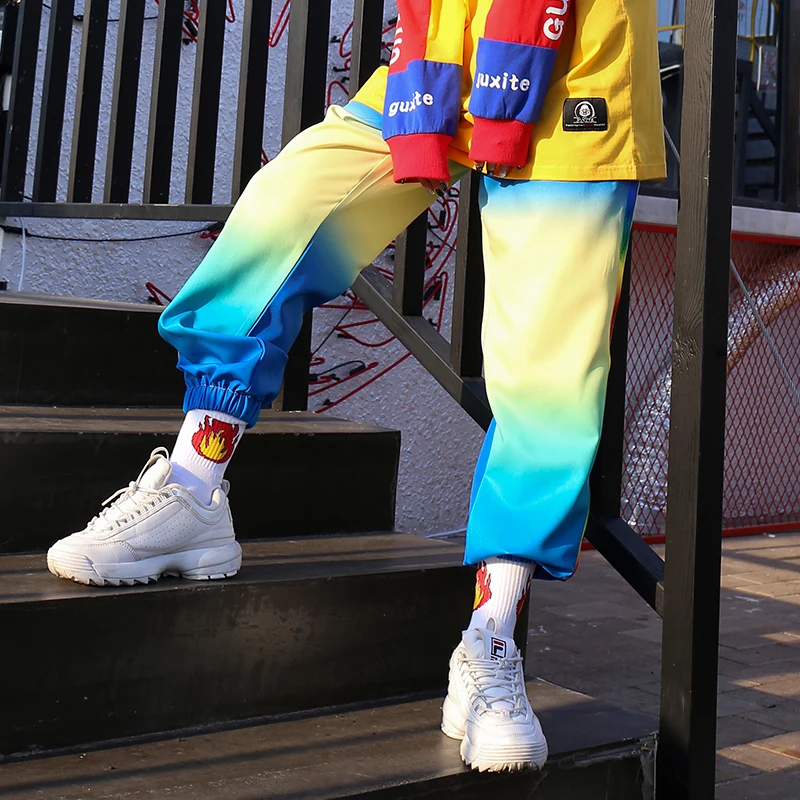Повседневные штаны унисекс, женские цветные штаны, спортивные брюки, японский багги, спортивный костюм, уличная одежда, бегуны, Мужские штаны-шаровары в стиле хип-хоп