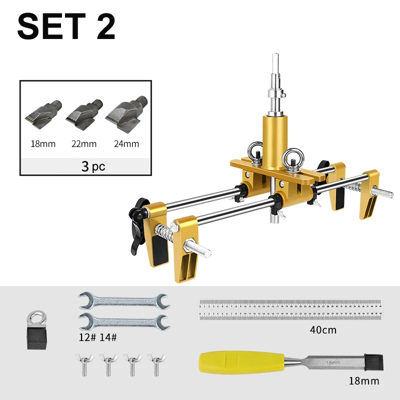 Kit D'ouvre-trou De Serrure De Porte Avec Mortaiser Pour Portes En Bois Avec 3 Fraises En Acier Tungstène, Outil De Mortaisage, Scie Cloche Ouvre- Porte