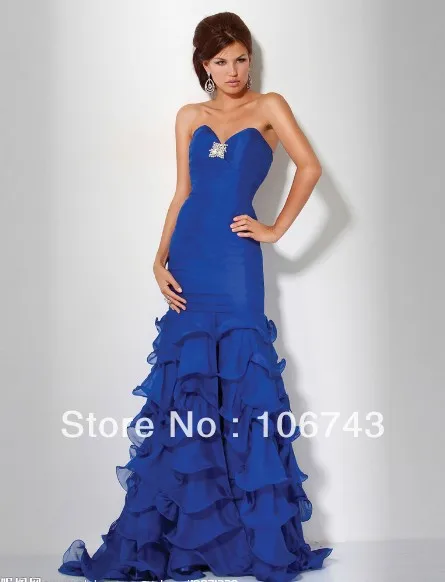 

2018 new design vestido Formal robe de soiree fishtail royal blue Elegant long party gown evening mother of the bride dresses