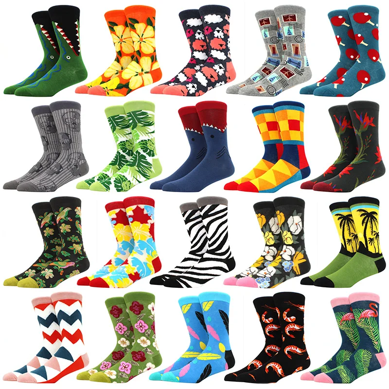 Chaussettes homme fun originales cadeau Noël - Motifs omelette grenouille saumon poisson drôles