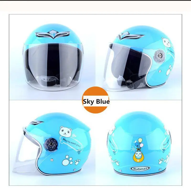 Motorbike Children Helmet with Transparent Windshield Half Face Warm Winter Windproof Motorcycle for Kids Boy Girl | Автомобили и