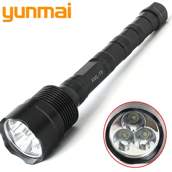 

XHP70 Super Bright LED Flashlight Torch 3pcs XML T6 3000Lumen 5 Modes switch power by 3x 18650 battery led light