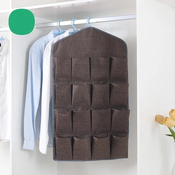 

Folding 16 Grid Storage Box Socks Toy Underwear Sorting Storage Bag Door Wall Hanging Closet Organizer Multifunction