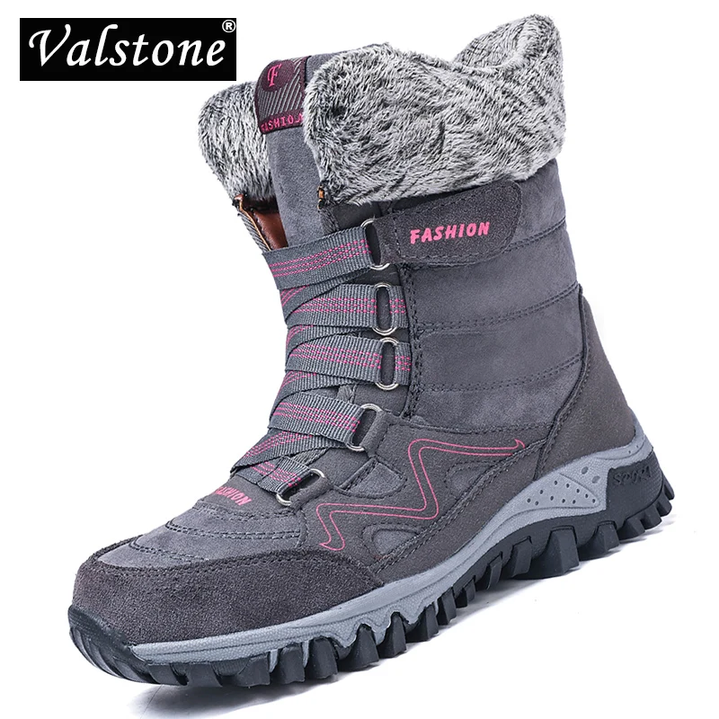 Shoes Snow-Boots Winter Sneakers Womens Mid-Calf Valstone Plush for Outdoor Anti-Skid