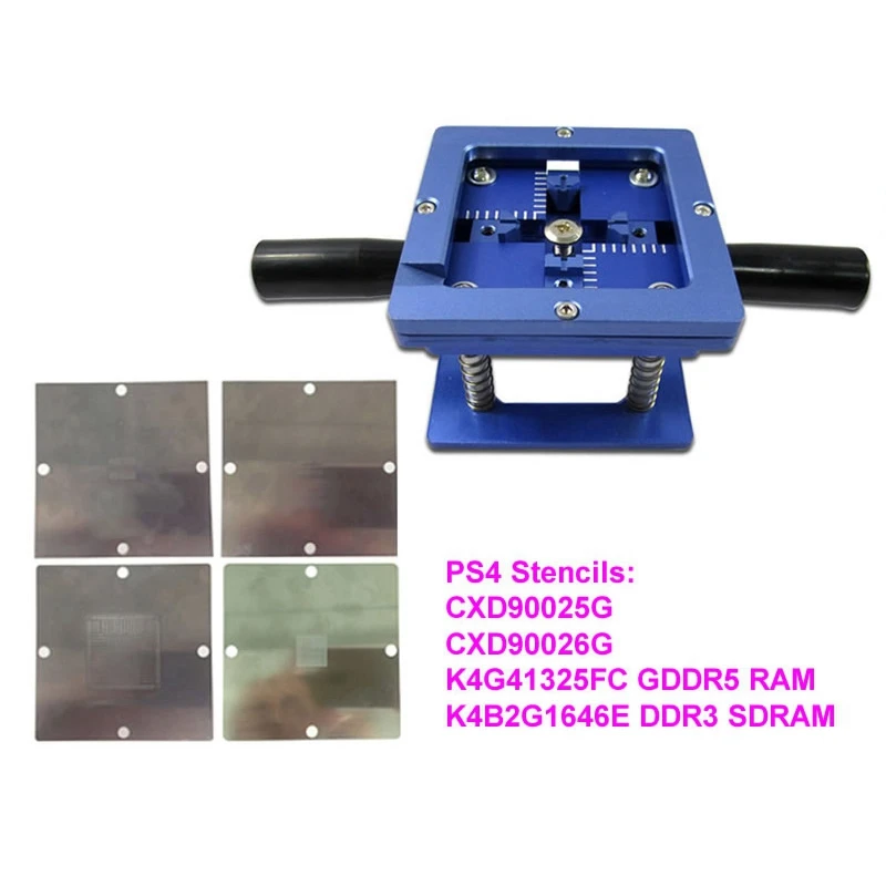 4Pcs/Set 90Mm x 90Mm Ps4 Stencils Cxd90025G Cxd90026G K4G41325Fc Gddr5 Ram K4B2G1646E Ddr3 Sdram 90Mm Bga Reballing Station