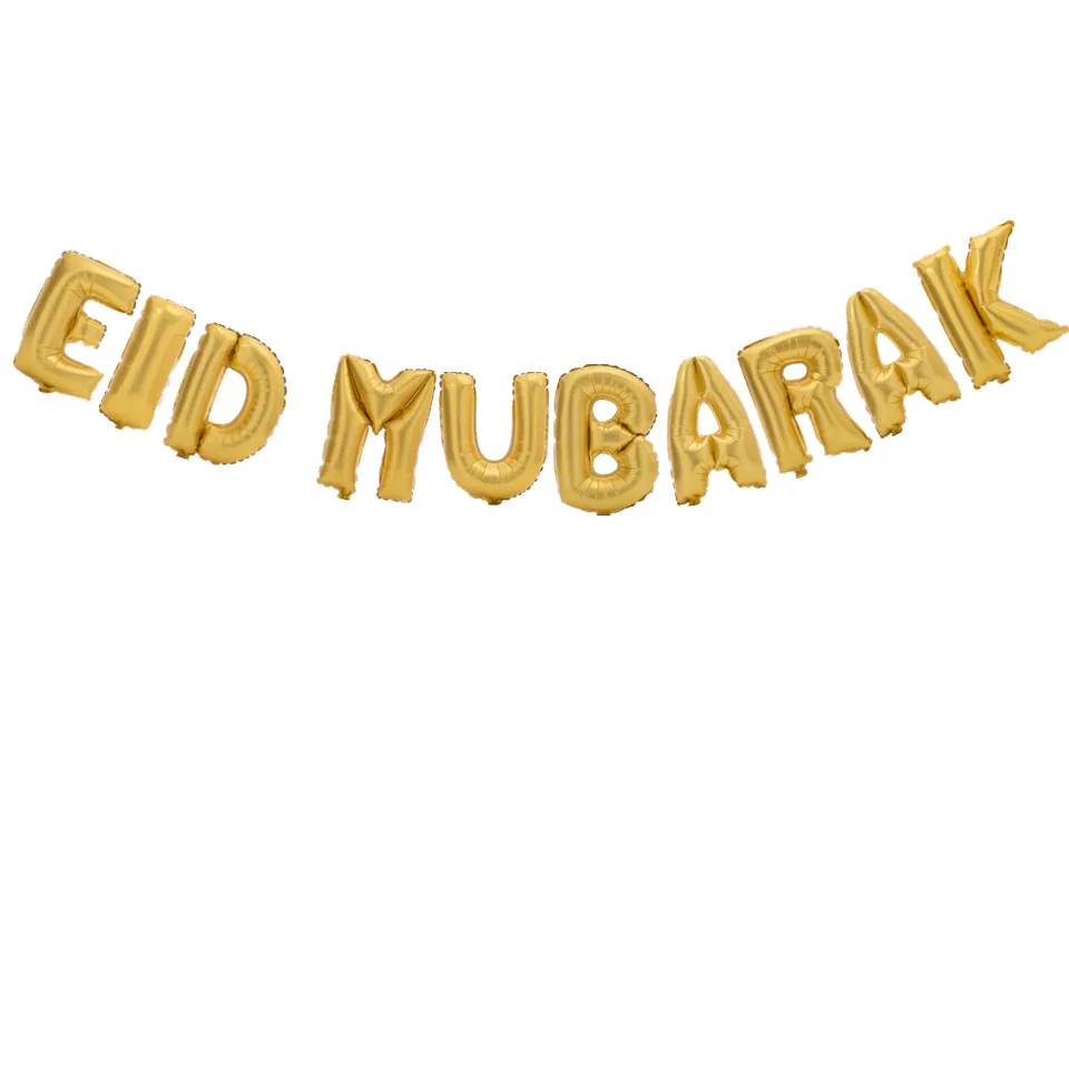 Двойные вечерние чные воздушные шары из фольги EID MUBARAK Рамадан Kareem блестящие
