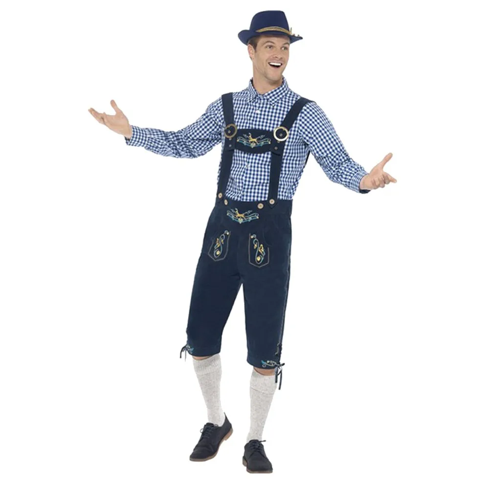 Костюм для Октоберфеста Lederhosen Bavarian Octoberfest Немецкий фестиваль пива Хэллоуин мужские штаны набор+ шляпа костюмы больших размеров FC