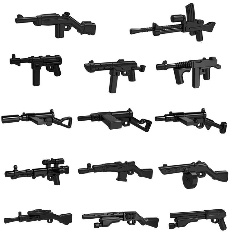 10 шт./лот WW2 пистолеты военное оружие винтовка автомат SMG SWAT MOC часть строительные