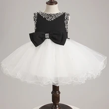 Белое и черное платье на молнии с бантом и цветочным узором для девочек, платье для выпускного вечера, низкая цена