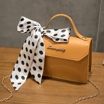 

Summer Women Fashion Small Square Bag Silk Scarf Decorative Handbag Sweet Girl's Luxury Mini Bag Messenger Bag