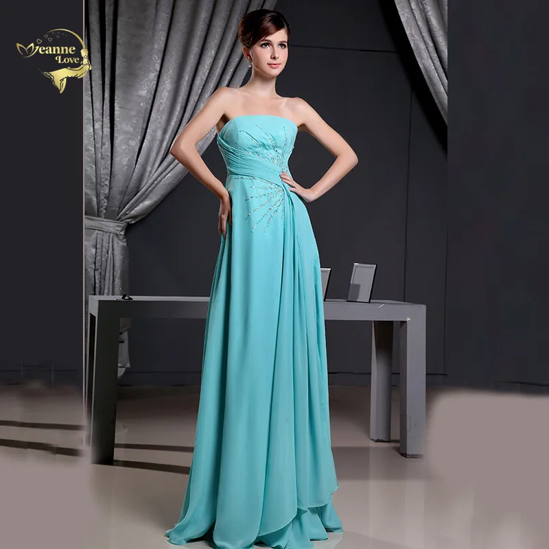 

Tiffany Elegant Strapless Formal Evening Dresses 2020 Valentine's Day Cocktail Party Beach Engagement Bride Dress Cheap Real