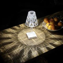 Italian Design Acrylic Battery Table Lamp Rechargeable LED Night Light Gorgeous Flower Lamp Room Hotel Bedside Decoration