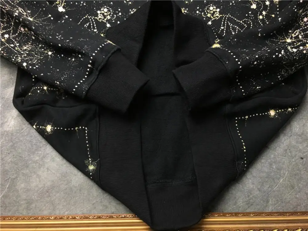 DUYOU Новое поступление Модная толстовка мужская брендовая одежда Звездная черная толстовка с капюшоном мужская Свободная хлопковая DY5647