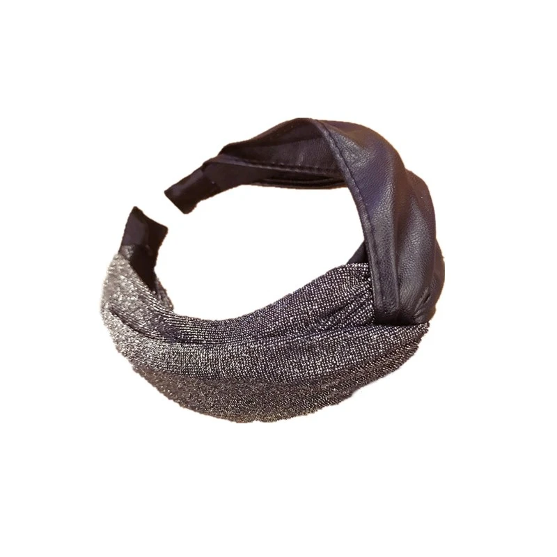 Корейские новые повязки с узлом для женщин голова Bijoux ПУ кожа бронзовые головные тканевые повязки для младенцев широкая лента для волос аксессуары для волос