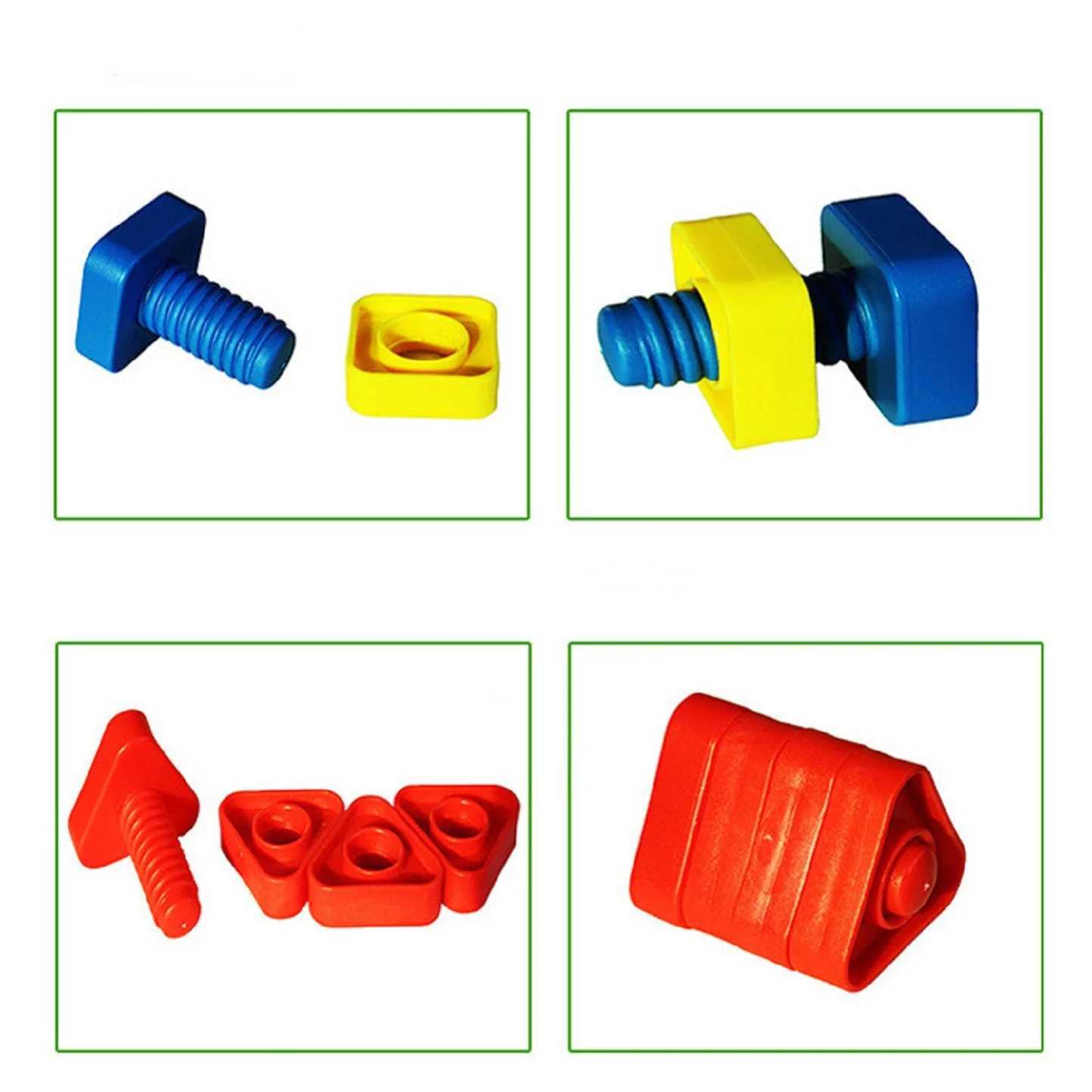 4 Sets/Lot Screw Building Blocks Plastic Insert Blocks Nut Shape Toys For Children Educational Toys Scale Models Kids
