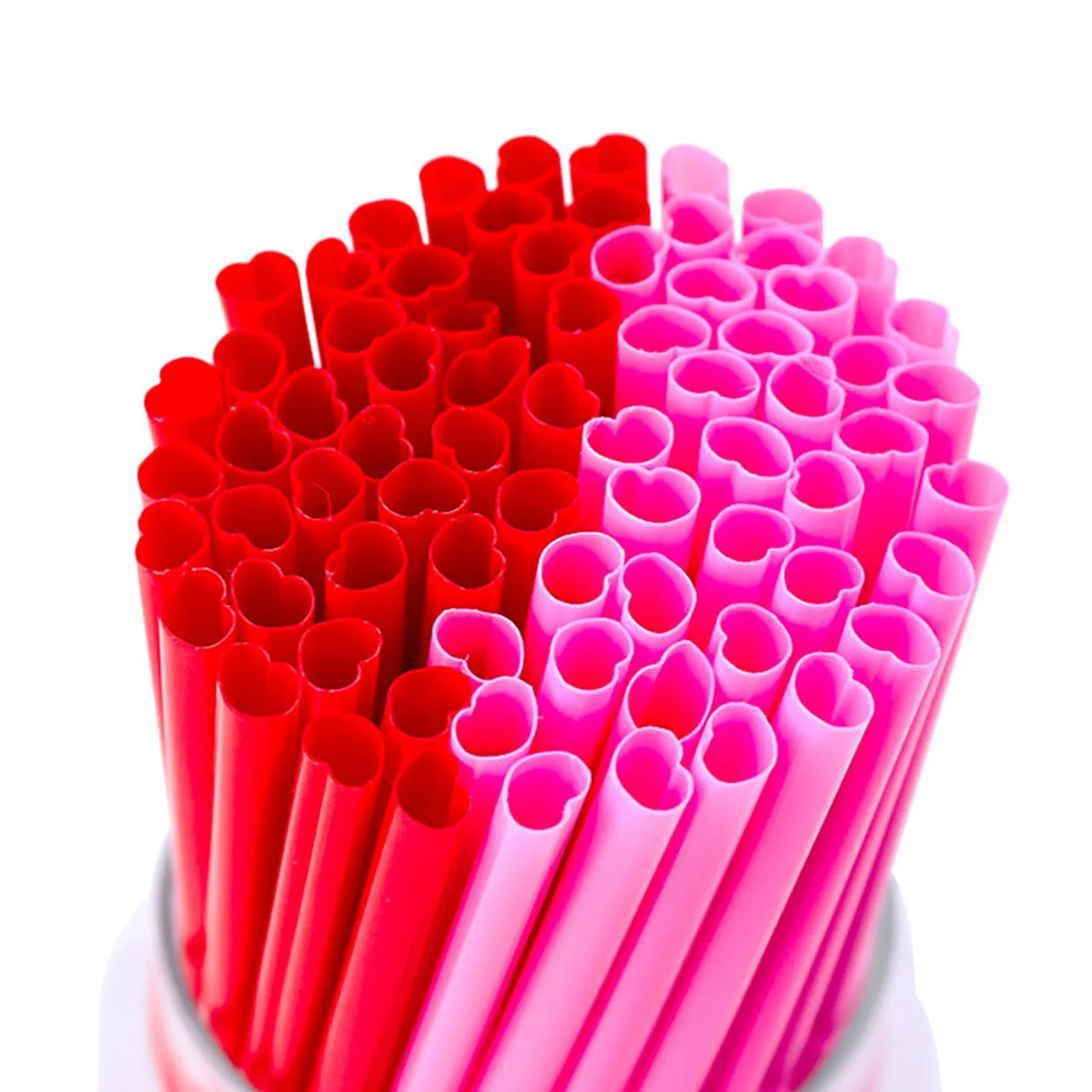 Heart shaped Collapsible Silicone Straw Eco friendly Drinking Straw