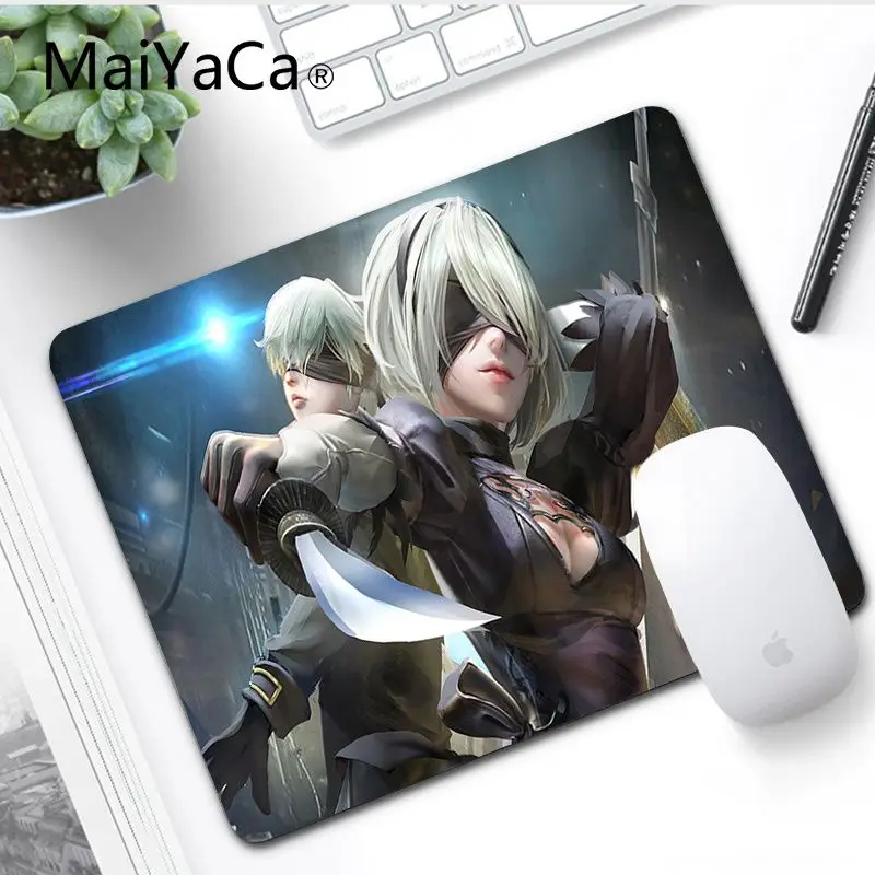 MaiYaCa Печатный NieR аниме большой коврик для мыши PC компьютерный коврик игровой коврик для мыши - Цвет: No LockEdge 20x25cm