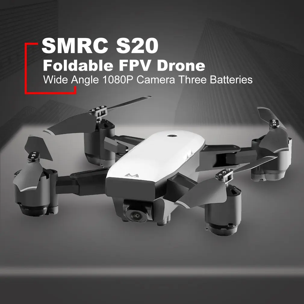 SMRC S20 Foldable 6-axis FPV Drone RC Quadcopter With GPS 360 Flips Wide Angle Camera 1080P Altitude