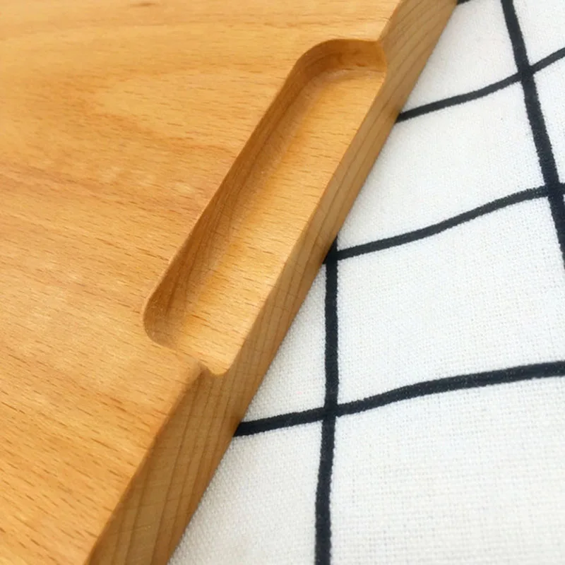 Creative Wooden Tray Solid Wooden Rectangular Plate Cup Tray Cake Fruit Plate Western Food Cup Tray
