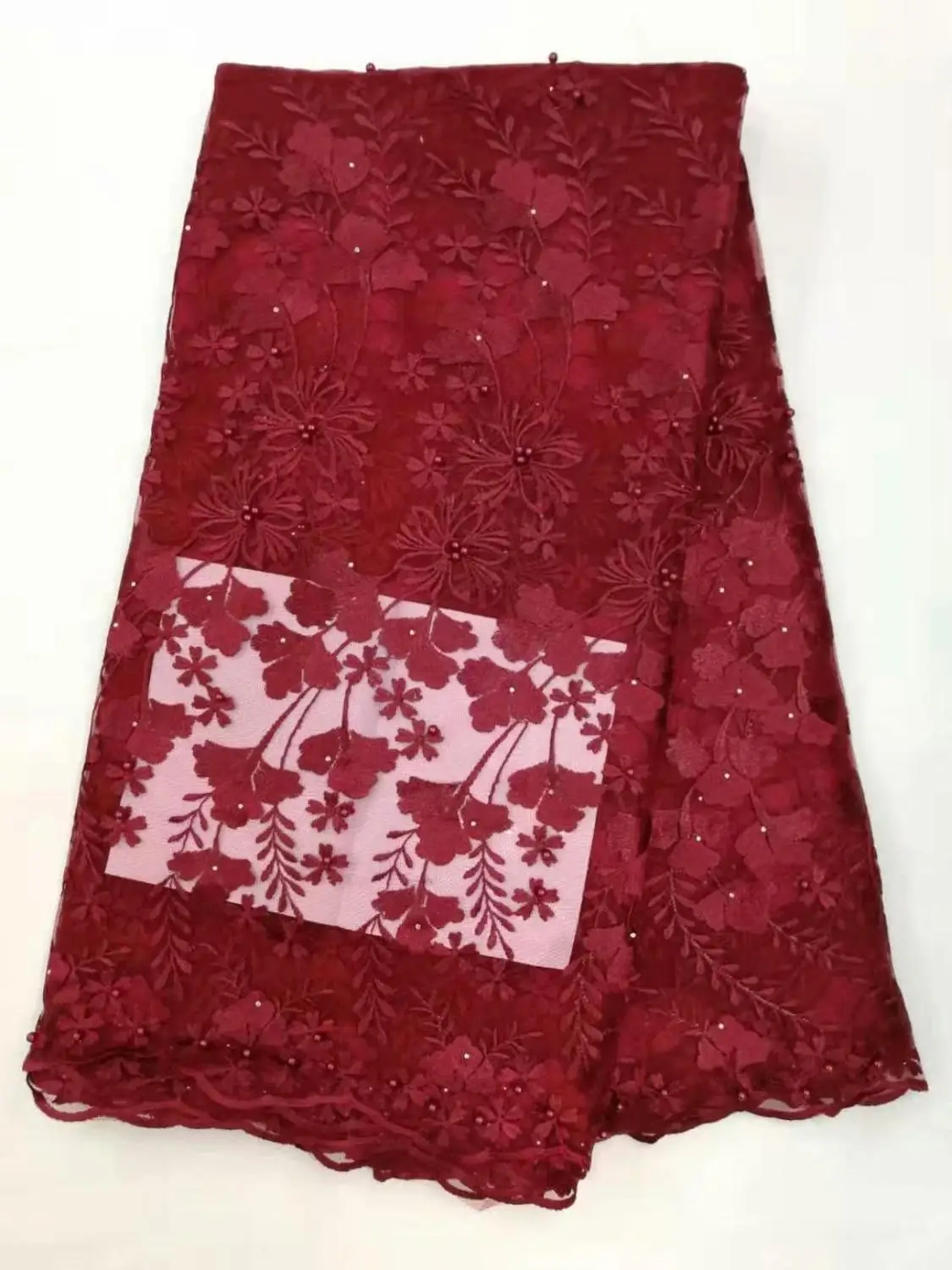 

African lace fabrics Nigeria French net lace fabrics african cord lace high quality with 5 yards
