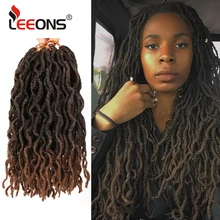 Leeons, красивые, Роскошные, для плетения, искусственные Локи, 12 ”, 18”, вязанные волосы для наращивания,, Sythetic, Kanekalon Nu Locs, вьющиеся, вязанные волосы