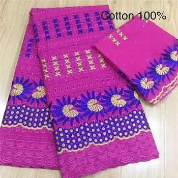 

5+2 yard Swiss lace fabric 2019 latest heavy beaded embroidery African cotton fabrics Swiss voile lace popular Dubai style 3L122