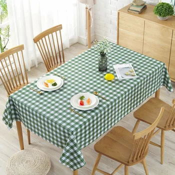 

Table Cloth Plaid Tablecloth Coffee Table Cloth PEVA Cover Table Mat Northern European-Style Tablecloth Waterproof Heat Resistan