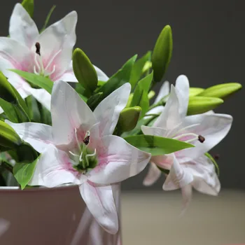 

INDIGO -Small Size Lily 37cm Plastic Real Touch Display Flower Wedding Flower Table Home Decoration