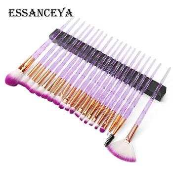 

ESSANCEYA 10/20 Pcs Diamond Makeup Brushes Set Powder Foundation Eyelash Eyebrow Eyeshadow Blending Beauty Make Up Brush Tool