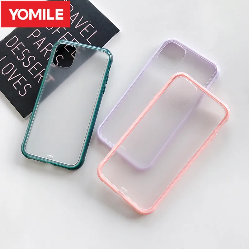 Scrub Ultra-Thin Contrast Color Mobile Phone Case For iphone 6 S 6S 7 8 Plus X XR XS MAX 11 Pro Max Transparent Protection Cover |