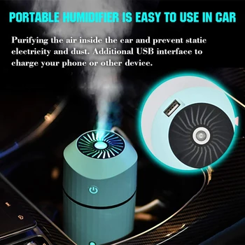 

Hot Portable Air Humidifier Mini Desgin for Travel Quiet Operation Single Color Light/Rainbow Light Mode Adjustable Mist Output