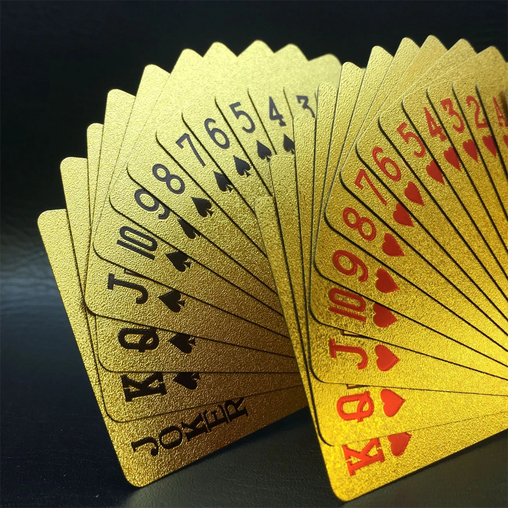 Plastic Playing Cards New Colorful Gold Poker Dubai Scenery Golden Playing Cards Waterproof PET/PVC Plastic Poker Tourism Souvenir