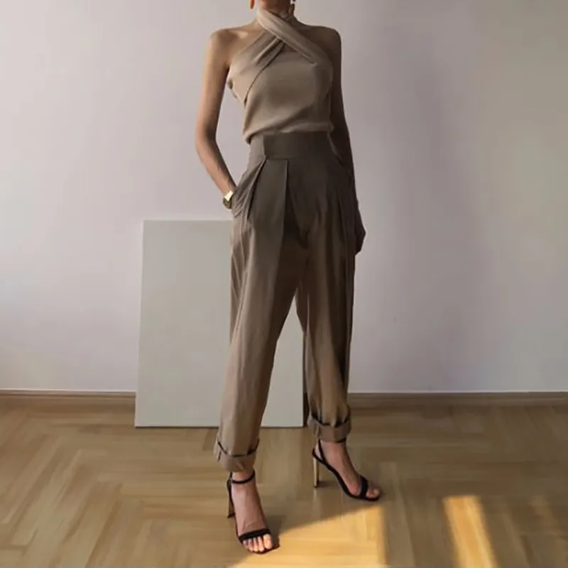 Solid Sleeveless Sexy Women Sweater Halter Off Shoulder Slim Knitted Tops Female Fashion Summer 2019 New Tide Solid Sleeveless Sexy Women Sweater Halter Off Shoulder Slim Knitted Tops Female Fashion Summer 2019 New Tide