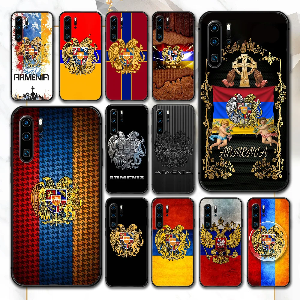 Чехол для телефона с арменским флагом Huawei P Mate Smart 10 20 30 40 Lite Z 2019 Pro черный