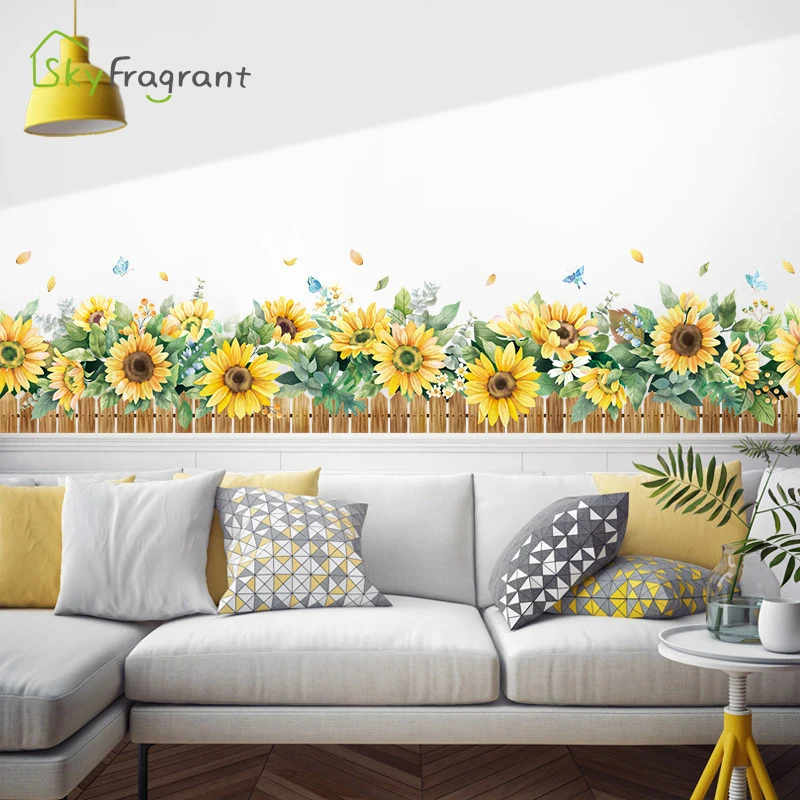 Pegatinas De Girasol Creativas Decoracion De Pared Pequena Y