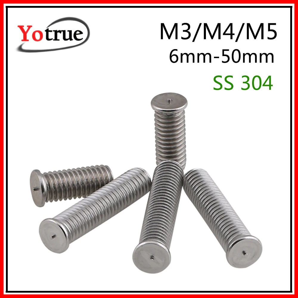 200 шт./лот M3/M4/M5 * 6/8/10-50 мм из нержавеющей стали точечная сварка винты DIN32501 завод