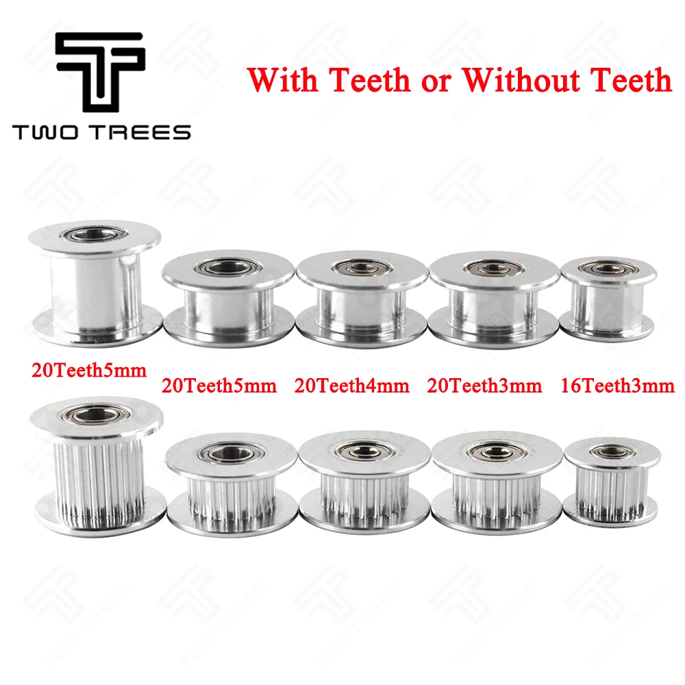 10pcs/a lot. GT2 Idler Timing Pulley 16mm/20mm Tooth Wheel pulley Bore 3/5mm Aluminium Gear Teeth Width 6/10mm For 3d Print Part