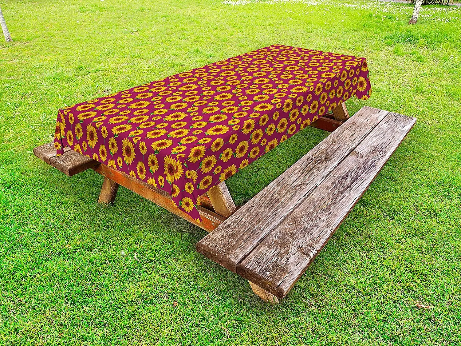 Sunflower Outdoor Tablecloth Vibrant Summer Blooms Cottage Gardening Essence Flora Theme Decorative Picnic Table Cloth | Дом и сад