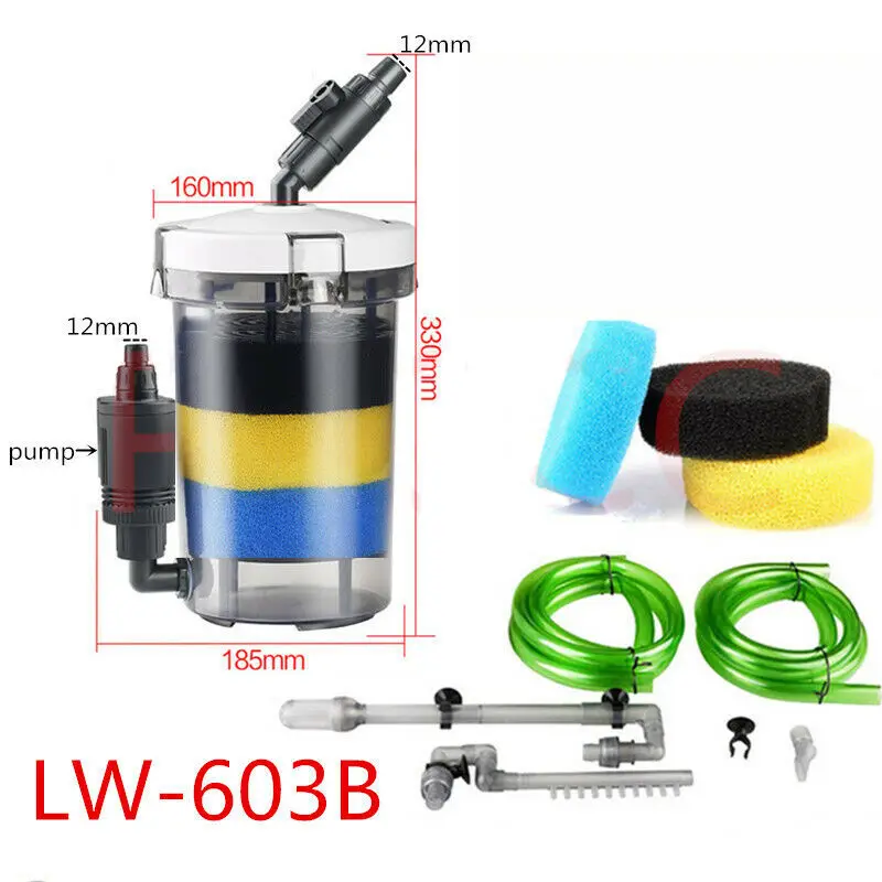Внешний корпусный фильтр LW602B LW603B для аквариума от солнца 110 240 В прозрачный