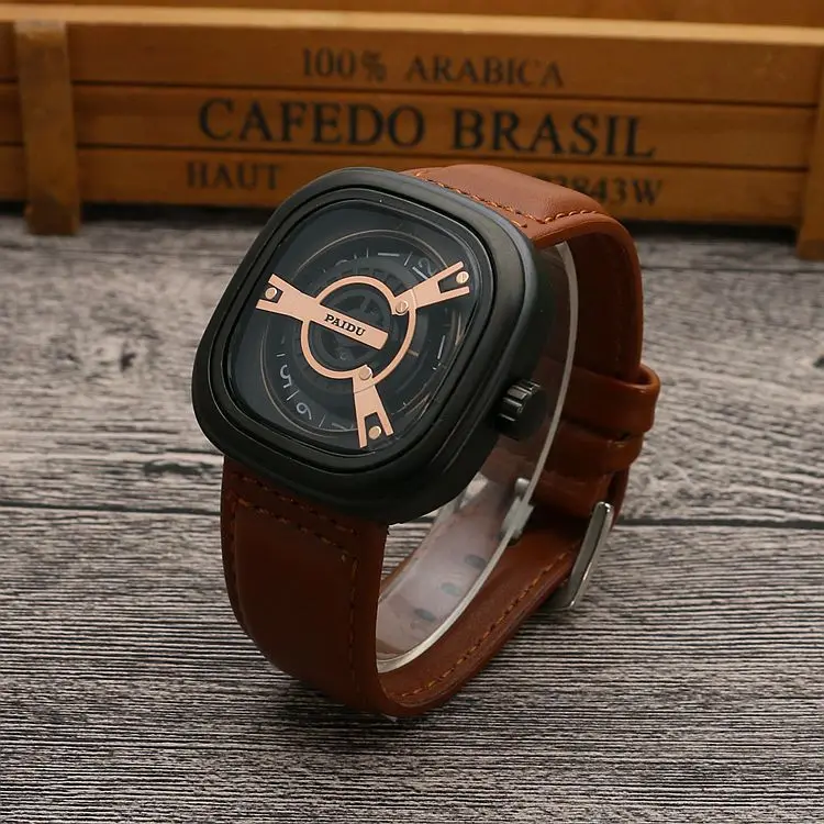 

Mens Watches Top Brand Luxury Punk Style Square Turntable Watch Sports Quartz Wrist Watch Waterproof Male Clock Reloj Hombre