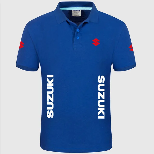 Летняя Высококачественная брендовая рубашка с коротким рукавом, логотип Suzuki polo, модная повседневная Однотонная рубашка поло, рубашки унисекс d