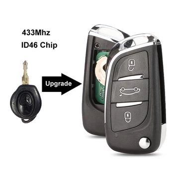 Keyforkess Auto di Vibrazione A Distanza Chiave FAI DA TE per Citroen DS Peugeot 206 306 2009-Veicolo Completo Fob Chiave di Aggiornamento