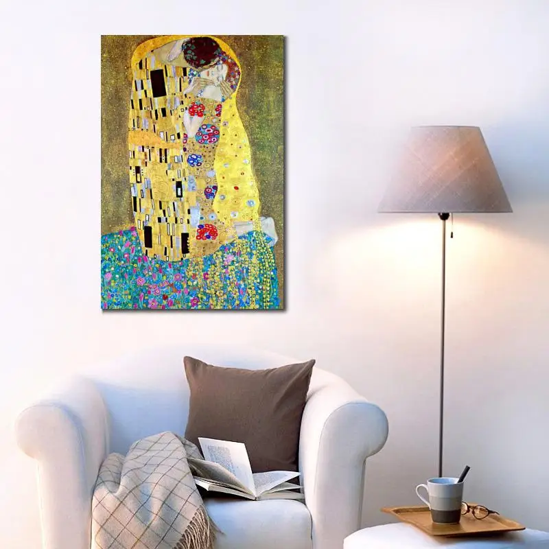 Распродажа картины Gustav Klimt The kiss ручная роспись маслом на холсте Красивая Женская картина для декора стен 80 см x 90 см Высокое качество